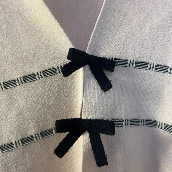 Alfani Womens Cardigan Preppy Chic Y2K Open Front Knit Bow Sweater Coquette Pink - Picture 6 of 10